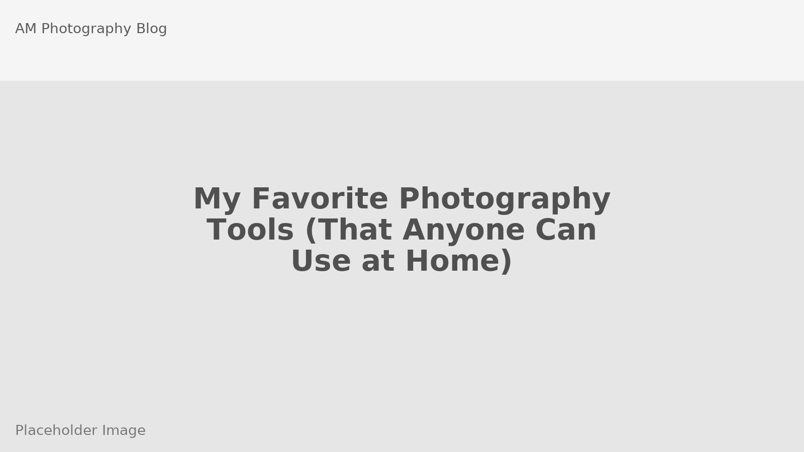 My Favorite Photography Tools (That Anyone Can Use at Home)